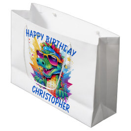 Bolsa De Regalo Grande Feliz cumpleaños personalizado de cocodrilos