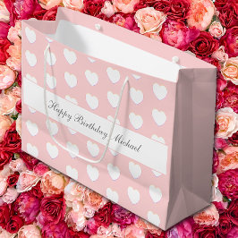 Bolsa De Regalo Grande Feliz cumpleaños Personalizado texto elegante patr