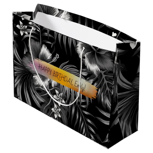 Bolsa De Regalo Grande Feliz cumpleaños Personalizado Textos moda La Pers (Angulo reverso)