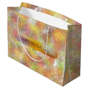 Bolsa De Regalo Grande Feliz cumpleaños Personalizado Textos moda Persona
