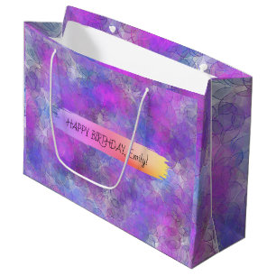 Bolsa De Regalo Grande Feliz cumpleaños Personalizado Textos moda Persona