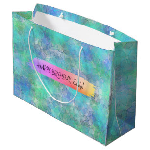 Bolsa De Regalo Grande Feliz cumpleaños Personalizado Textos moda Persona