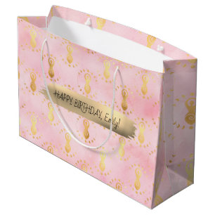 Bolsa De Regalo Grande Feliz cumpleaños Personalizado Textos moda Persona
