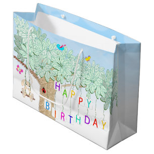 Bolsa De Regalo Grande Feliz cumpleaños Primavera Verano
