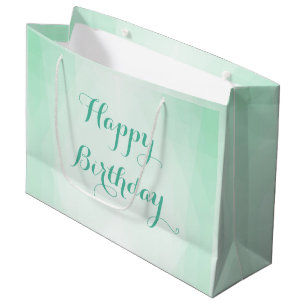 Bolsa De Regalo Grande Feliz Cumpleaños Textos Moda de moda Color verde m