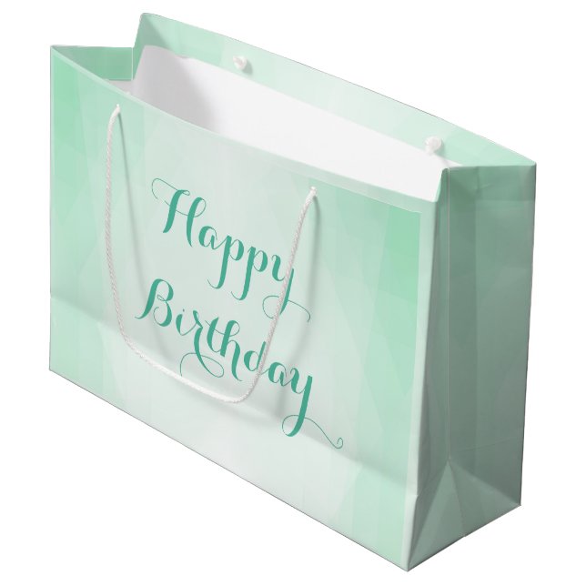 Bolsa De Regalo Grande Feliz Cumpleaños Textos Moda de moda Color verde m (Angulo Anverso)