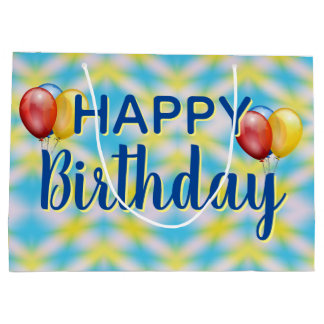 Bolsa De Regalo Grande Feliz cumpleaños, tinte de tiempo reutilizable