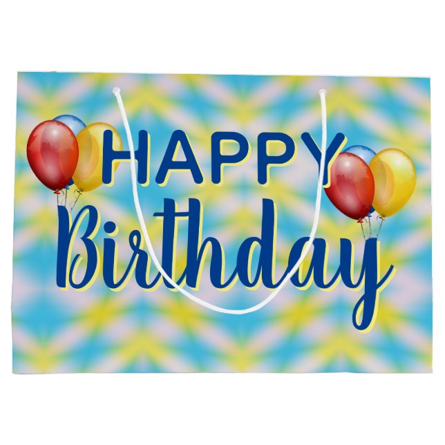 Bolsa De Regalo Grande Feliz cumpleaños, tinte de tiempo reutilizable (Reverso)