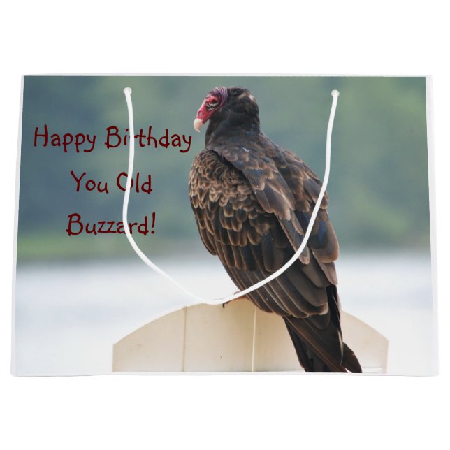 Bolsa De Regalo Grande Feliz cumpleaños, viejo Buzzard (Anverso)