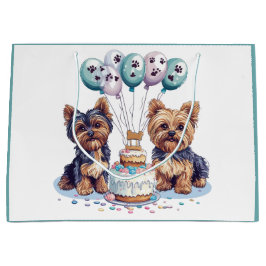 Bolsa De Regalo Grande Feliz cumpleaños Yorkie Dog