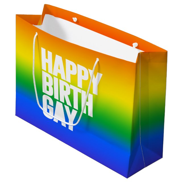 Bolsa De Regalo Grande Feliz Cumplegay (Angulo Anverso)
