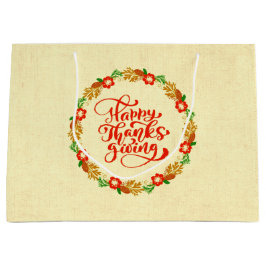 Bolsa De Regalo Grande Feliz Día de Acción de Gracias, Guerra del Oro Roj