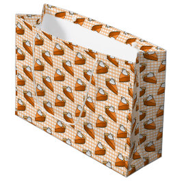 Bolsa De Regalo Grande Feliz Día de Acción de Gracias Pumpkin Pie Naranja