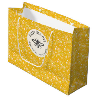 Bolsa De Regalo Grande Feliz Día de la Abeja Amarillo
