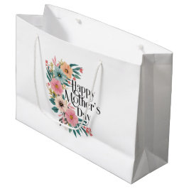Bolsa De Regalo Grande Feliz Día De La Madre Flores Del Lado Derecha Peac