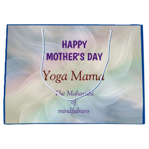 Bolsa De Regalo Grande Feliz Día de la Madre Yoga diseño de la mamá