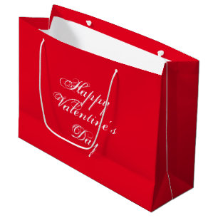 Bolsa De Regalo Grande Feliz Día de San Valentín elegante guión rojo b