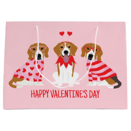 Bolsa De Regalo Grande Feliz Día de San Valentín Perros Beagle