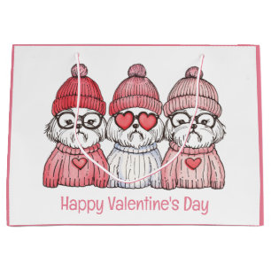 Bolsa De Regalo Grande Feliz Día de San Valentín Shih Tzu Dogs