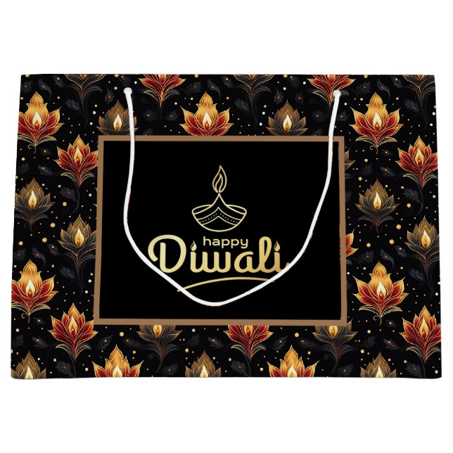 Bolsa De Regalo Grande Feliz Diwali (Anverso)