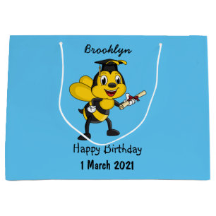 Bolsa De Regalo Grande Feliz graduación de abejas personalizados