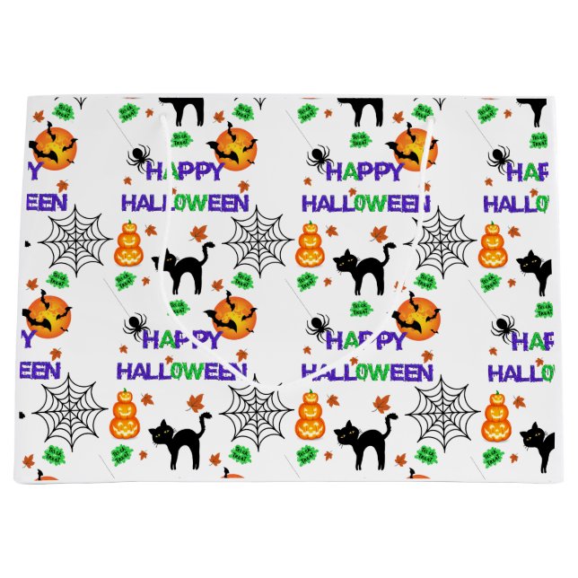 Bolsa de regalo grande Feliz Halloween (Anverso)