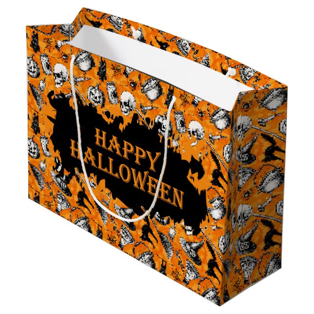 Bolsa De Regalo Grande Feliz Halloween (Angulo reverso)