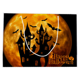 Bolsa De Regalo Grande Feliz Halloween (luna llena)
