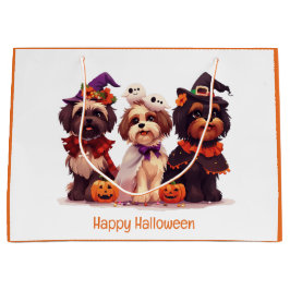 Bolsa De Regalo Grande Feliz Halloween Shih Tzu Dogs