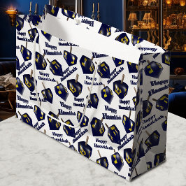 Bolsa De Regalo Grande Feliz Hanukkah Spinning Dreidel