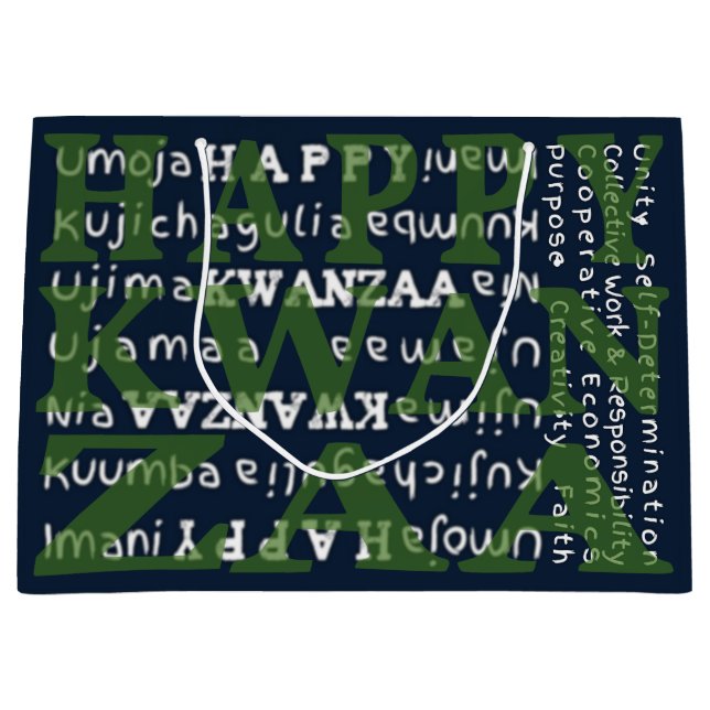 Bolsa De Regalo Grande Feliz Kwanzaa (Anverso)
