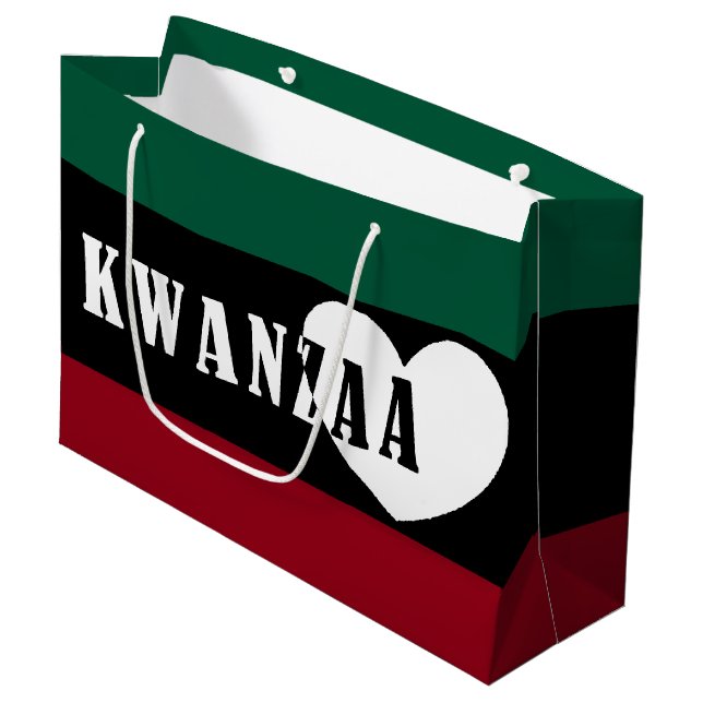 Bolsa De Regalo Grande Feliz Kwanzaa (Angulo Anverso)