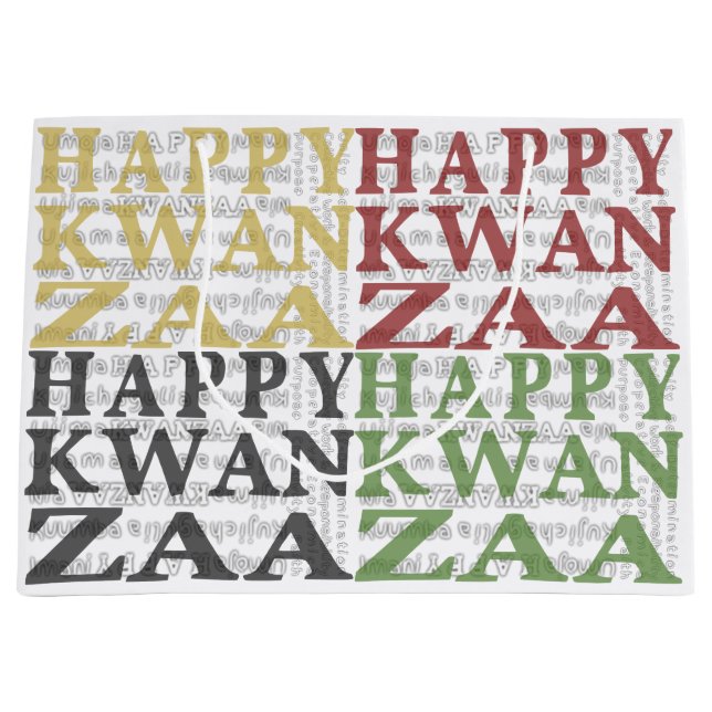 Bolsa De Regalo Grande Feliz Kwanzaa (Anverso)