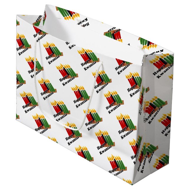 Bolsa De Regalo Grande Feliz Kwanzaa (Angulo Anverso)