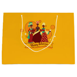 Bolsa De Regalo Grande Feliz Kwanzaa 3 Damas de Amarillo