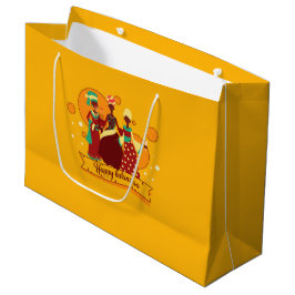 Bolsa De Regalo Grande Feliz Kwanzaa 3 Damas de Amarillo