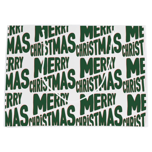 Bolsa de regalo grande Feliz Navidad (Anverso)