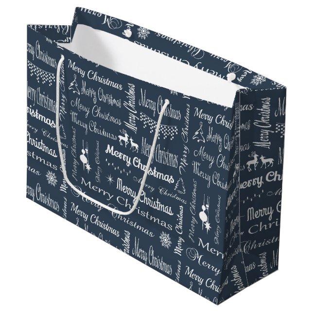 Bolsa De Regalo Grande Feliz Navidad (Angulo Anverso)