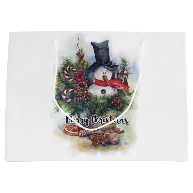 Bolsa De Regalo Grande Feliz Navidad (Anverso)