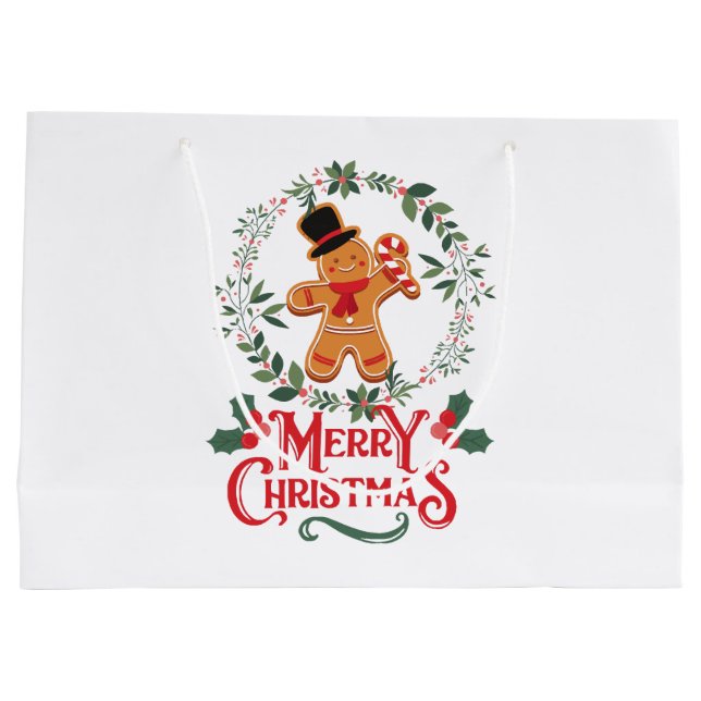 Bolsa De Regalo Grande Feliz Navidad (Reverso)