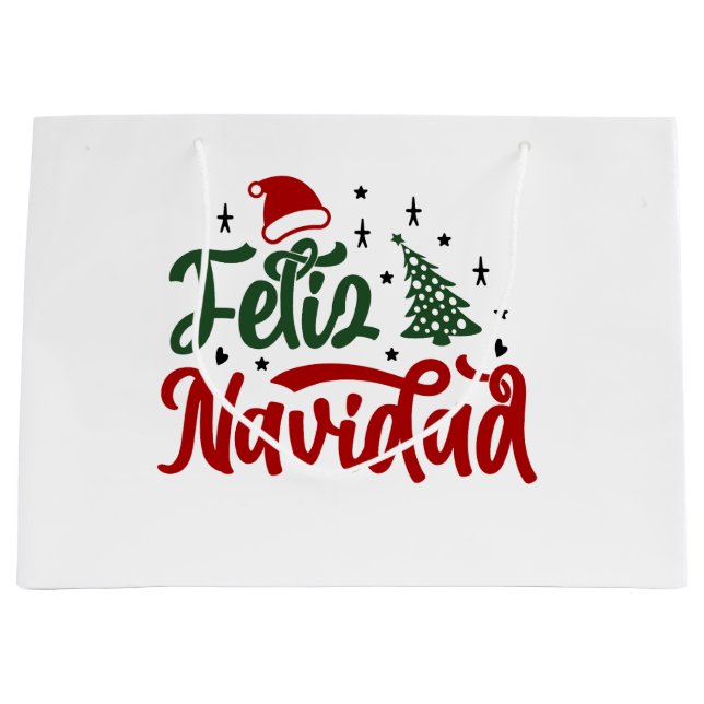 Bolsa De Regalo Grande Feliz Navidad (Anverso)