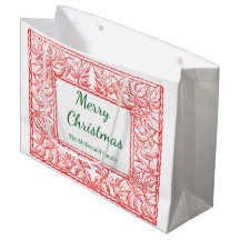 Feliz Navidad botánico vintage nombre personalizad