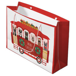 Bolsa De Regalo Grande Feliz Navidad Bulldoges franceses Holiday Trolly