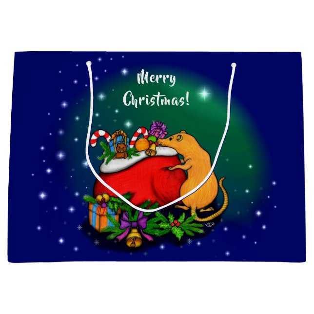 Bolsa De Regalo Grande Feliz Navidad con el príncipe rata (Anverso)
