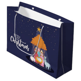 Bolsa De Regalo Grande Feliz Navidad El nacimiento de Cristo