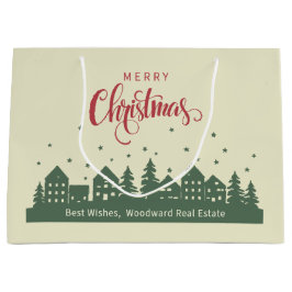 Bolsa De Regalo Grande Feliz Navidad Elegante | Personalizado Realtor