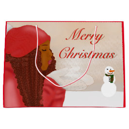 Bolsa De Regalo Grande Feliz Navidad en la nieve