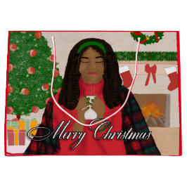 Bolsa De Regalo Grande Feliz Navidad en la nieve