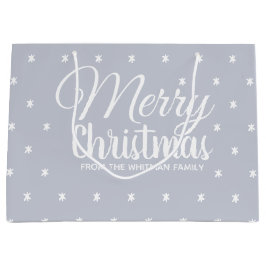 Bolsa De Regalo Grande Feliz Navidad Gris