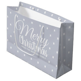 Bolsa De Regalo Grande Feliz Navidad Gris